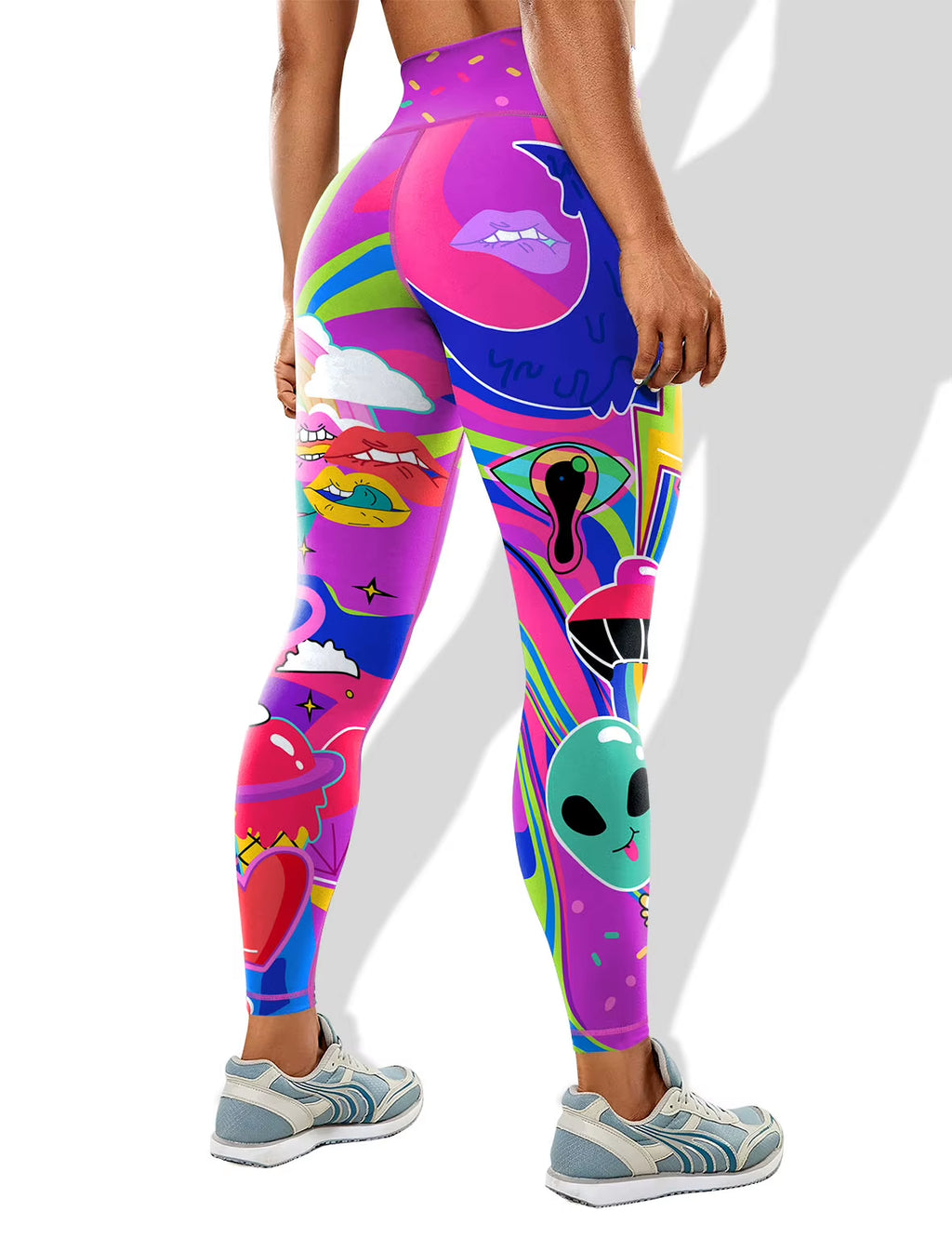 Hot Selling Sports Leggings Colorful Printed High Waisted, Hip Lifting, and Abdominal Slimming Fitness Yoga Pants, Women'S Style