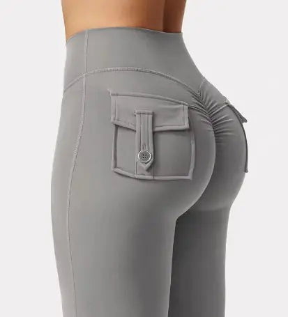 Women’s Wide-Leg High-Stretch Yoga Leggings with Back Pockets