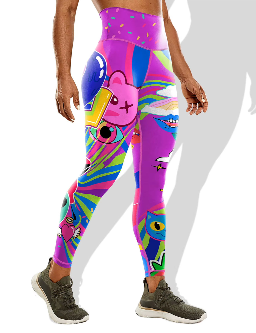 Hot Selling Sports Leggings Colorful Printed High Waisted, Hip Lifting, and Abdominal Slimming Fitness Yoga Pants, Women'S Style