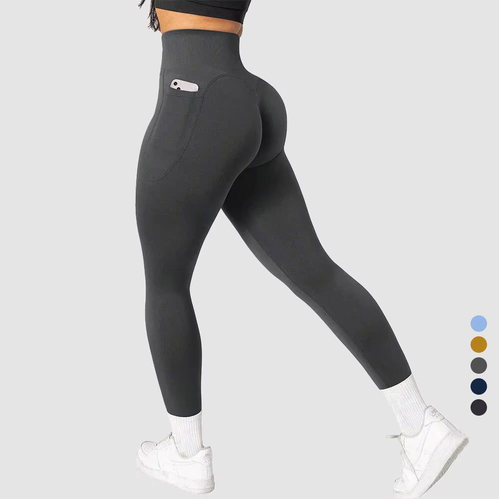 Elevate Your Workout with VYNTRA Women’s High Waist Compression Butt Lift Leggings - Tummy Control Yoga Pants with Convenient Side Pockets