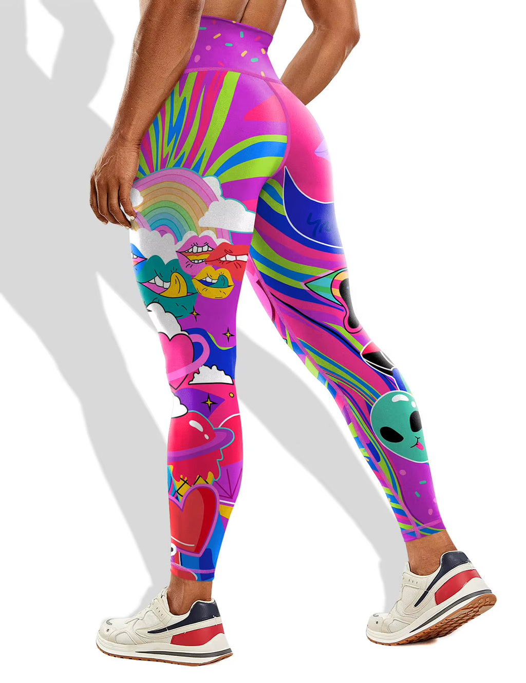 Hot Selling Sports Leggings Colorful Printed High Waisted, Hip Lifting, and Abdominal Slimming Fitness Yoga Pants, Women'S Style