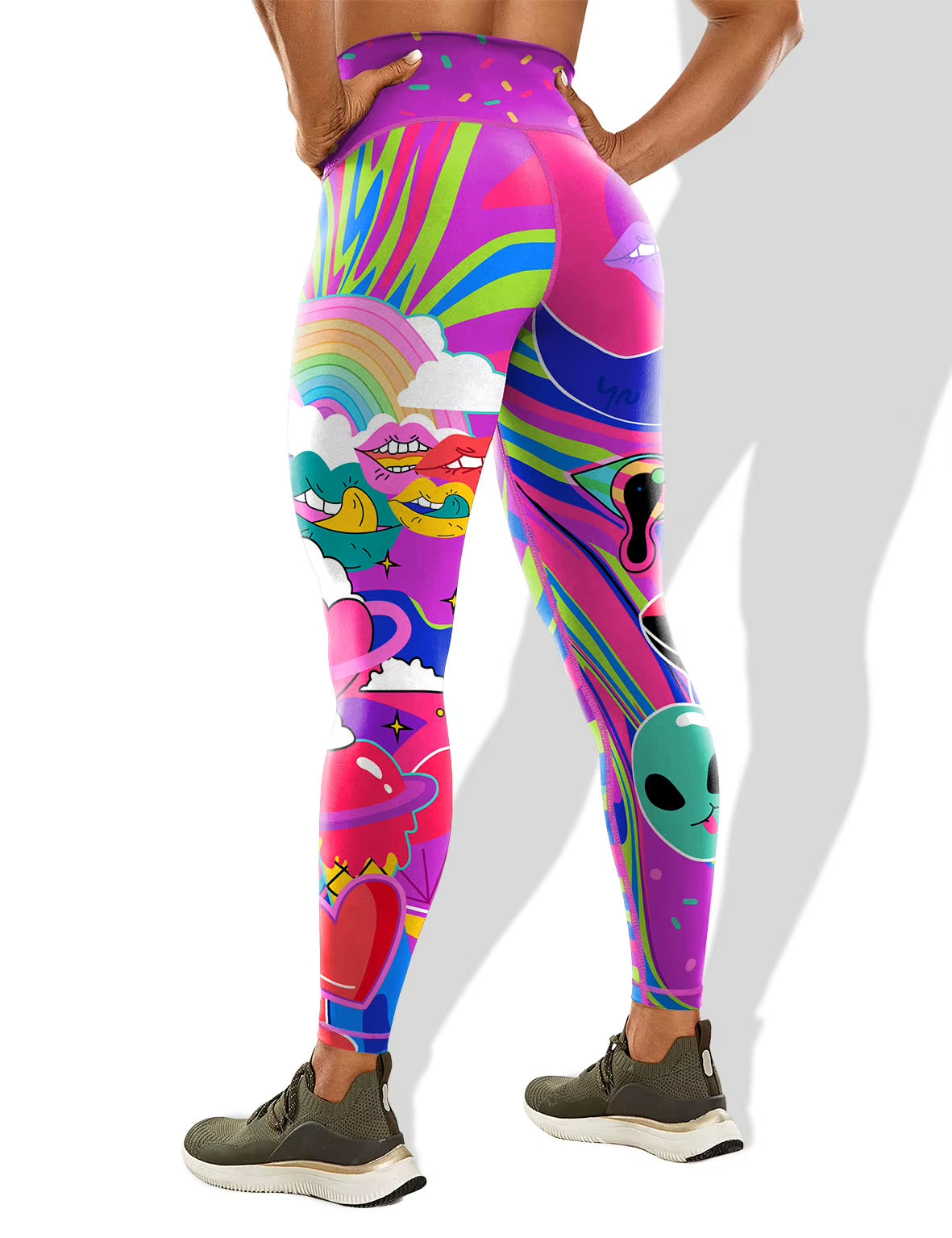 Hot Selling Sports Leggings Colorful Printed High Waisted, Hip Lifting, and Abdominal Slimming Fitness Yoga Pants, Women'S Style