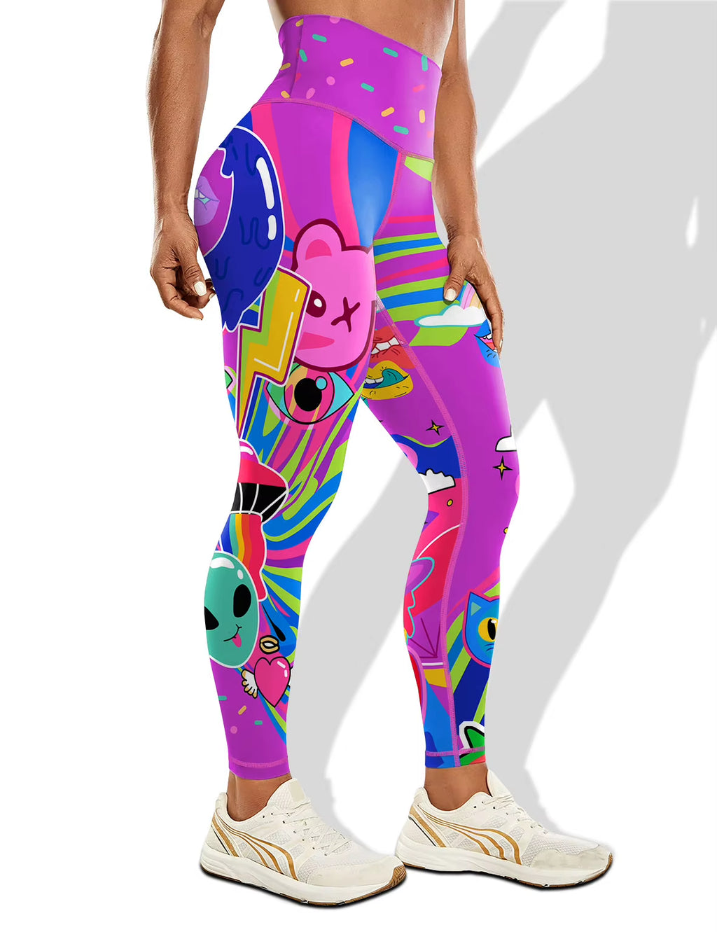 Hot Selling Sports Leggings Colorful Printed High Waisted, Hip Lifting, and Abdominal Slimming Fitness Yoga Pants, Women'S Style